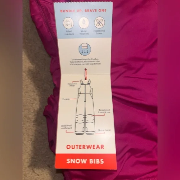 Cat & Jack Girls Snow Bibs - Picture 8 of 9